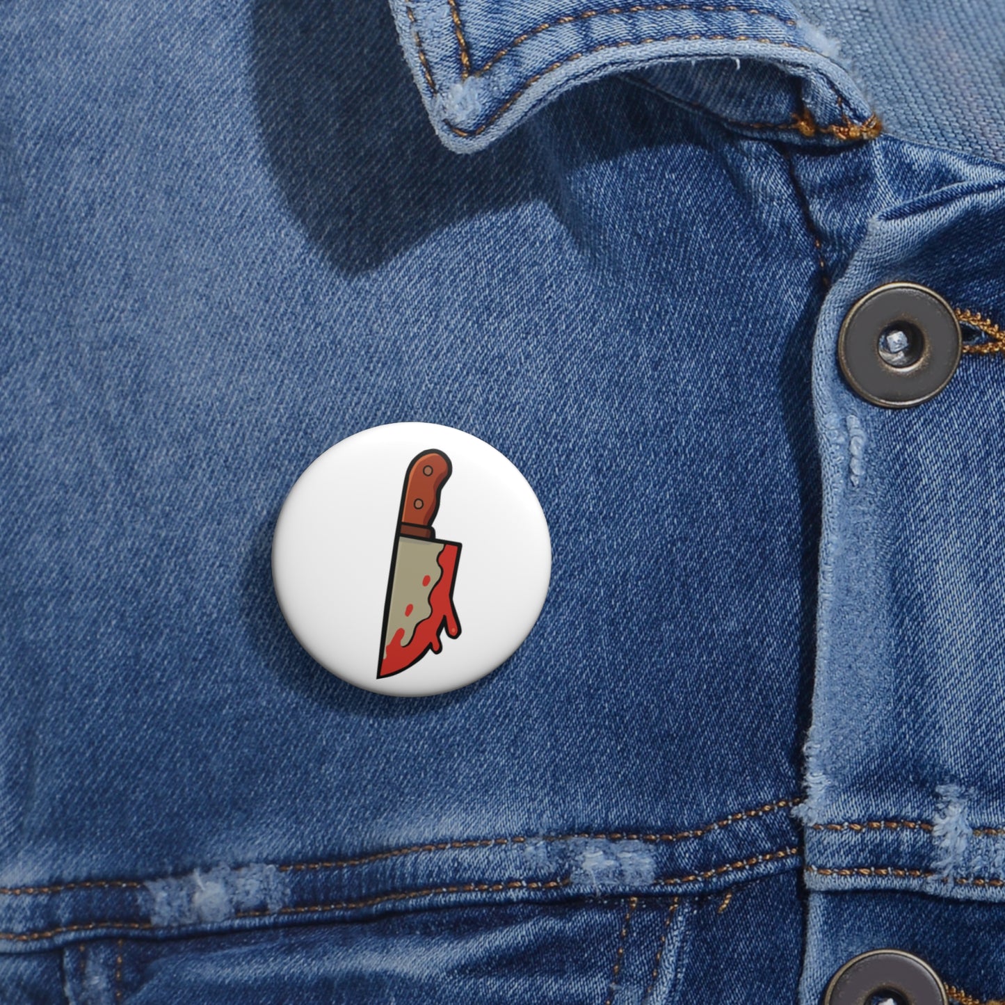 I Watch Horror Custom Bloody Knife Pin Buttons, Horror Accessory, Gift for Halloween, Collectible Pins, Badge for Cosplay, Party Favors