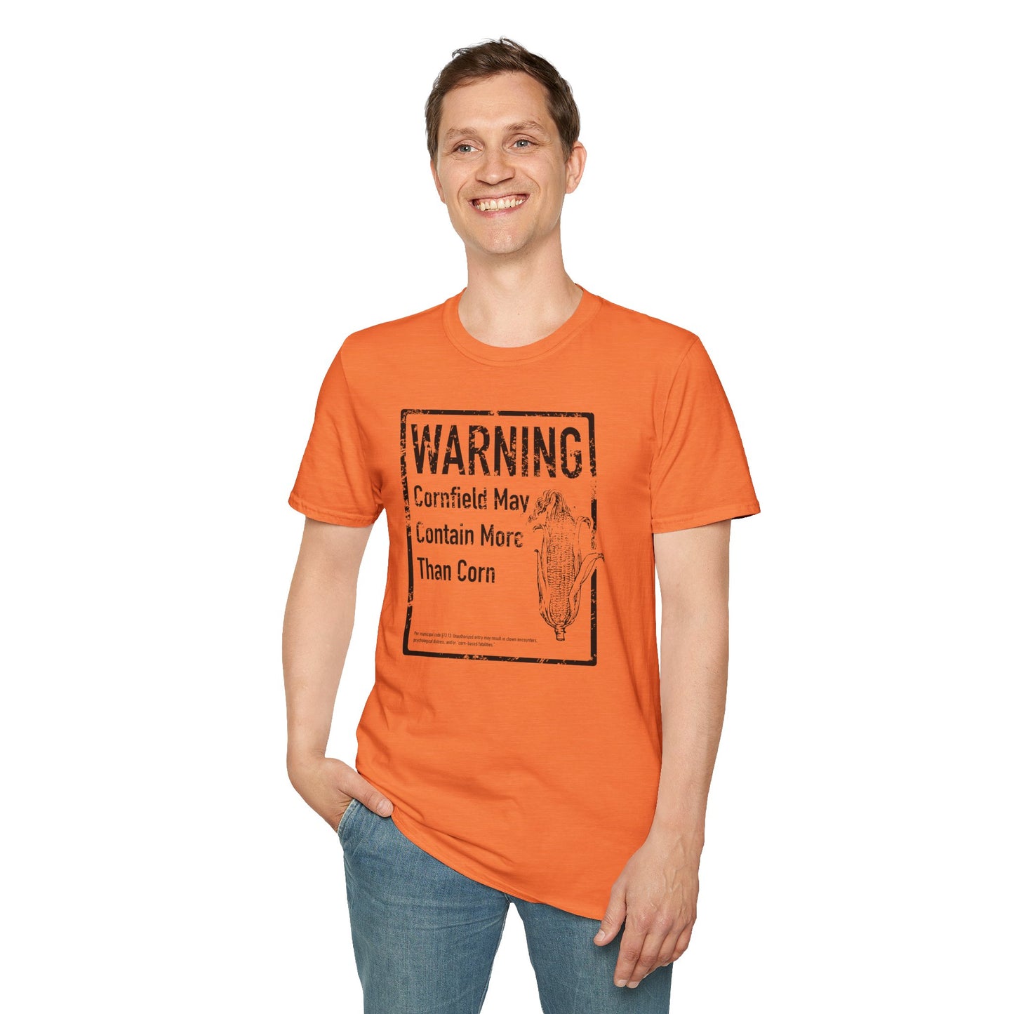 WARNING: Cornfield May Contain More Than Corn – Horror Clown T-Shirt