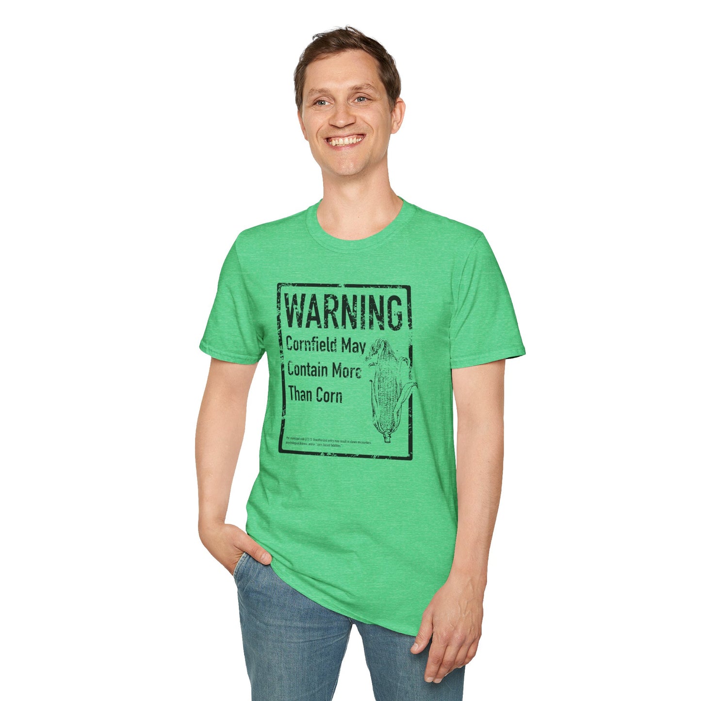 WARNING: Cornfield May Contain More Than Corn – Horror Clown T-Shirt