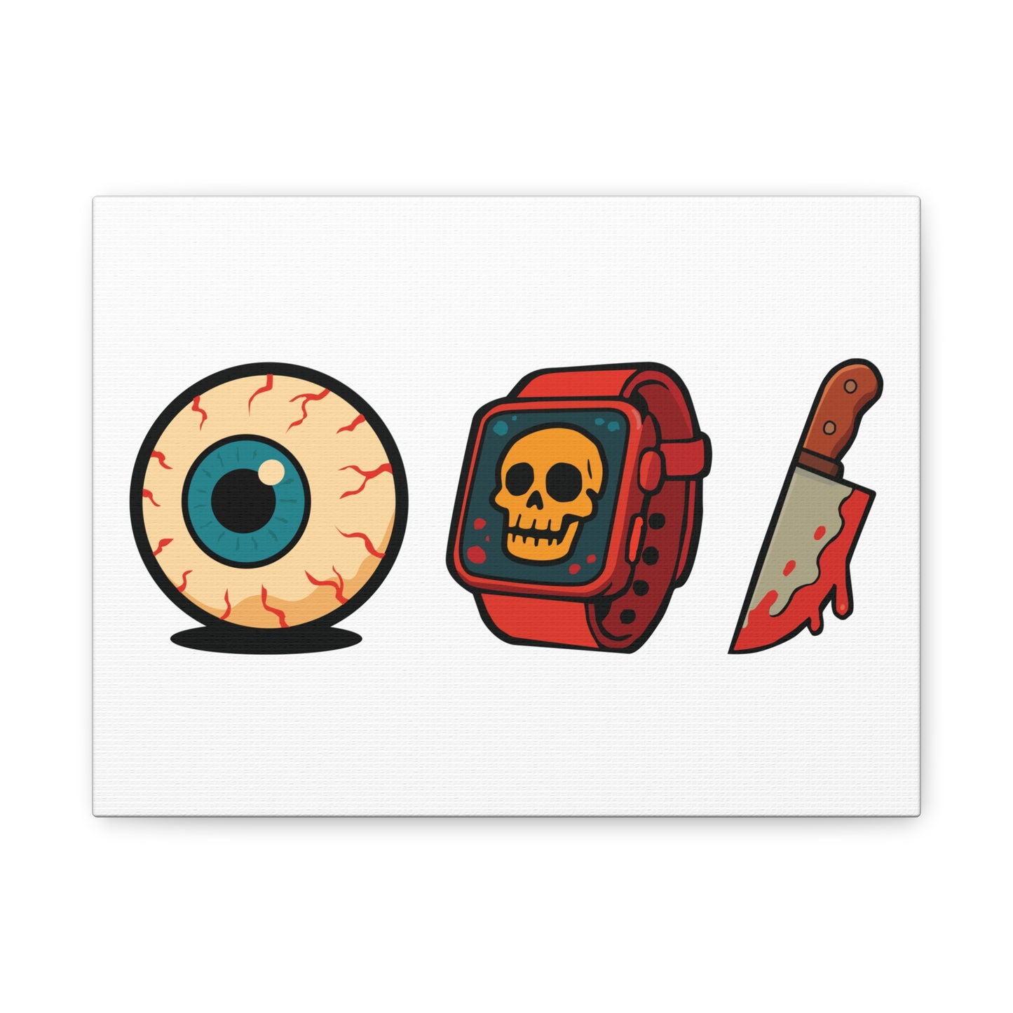 Eye Watch Horror Knife - Spooky Pop Art Canvas, Wall Art Decor, Halloween Decor, Unique Gifts, Eye Skull Design, Fun Home Decoration