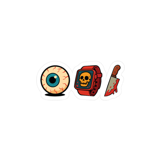 Eye Watch Horror Knife - Killer Halloween Kiss-Cut Vinyl Decals, Fun Stickers for Home Decor, Laptop Decor, Gift for Halloween Lovers, Spooky Sticker Set