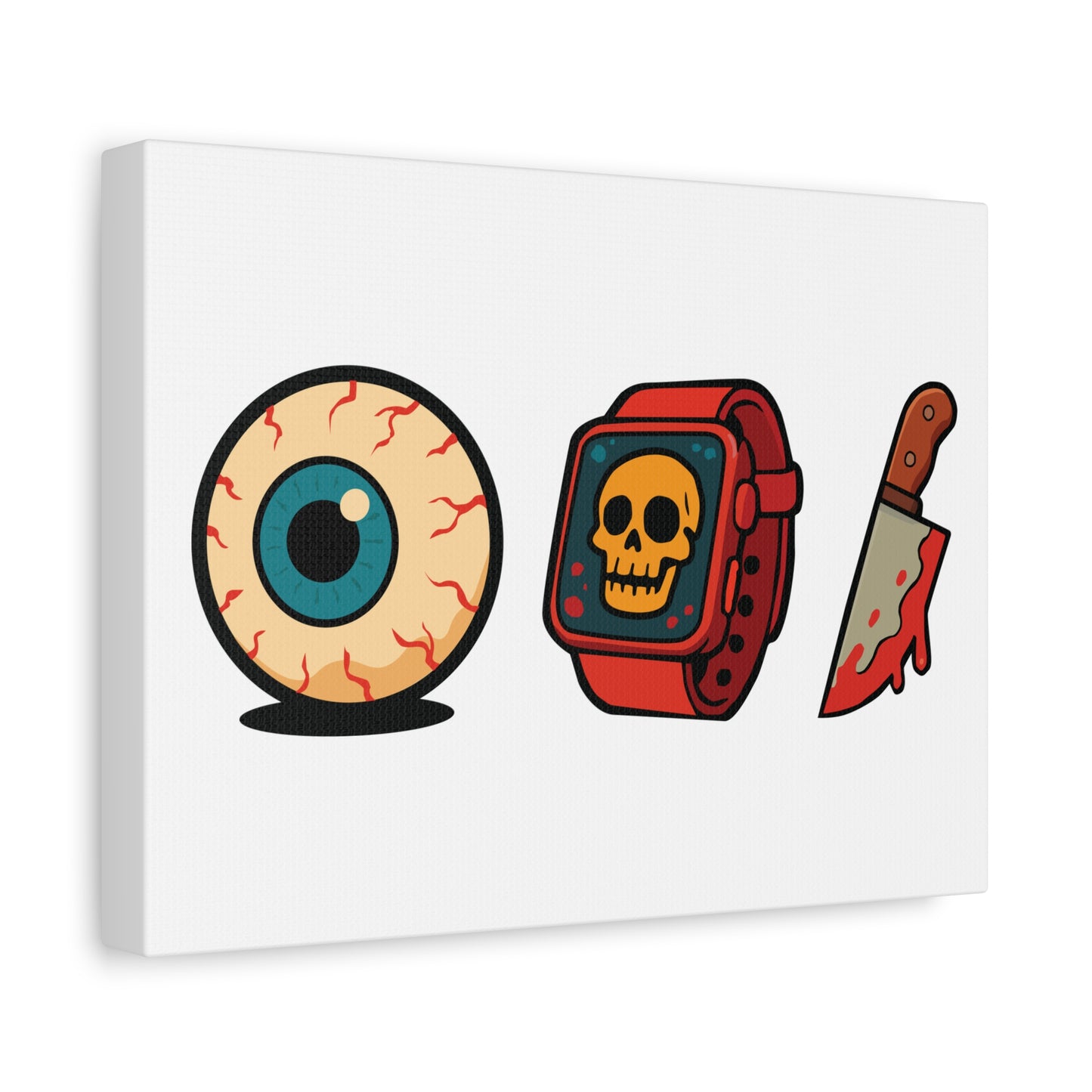 Eye Watch Horror Knife - Spooky Pop Art Canvas, Wall Art Decor, Halloween Decor, Unique Gifts, Eye Skull Design, Fun Home Decoration
