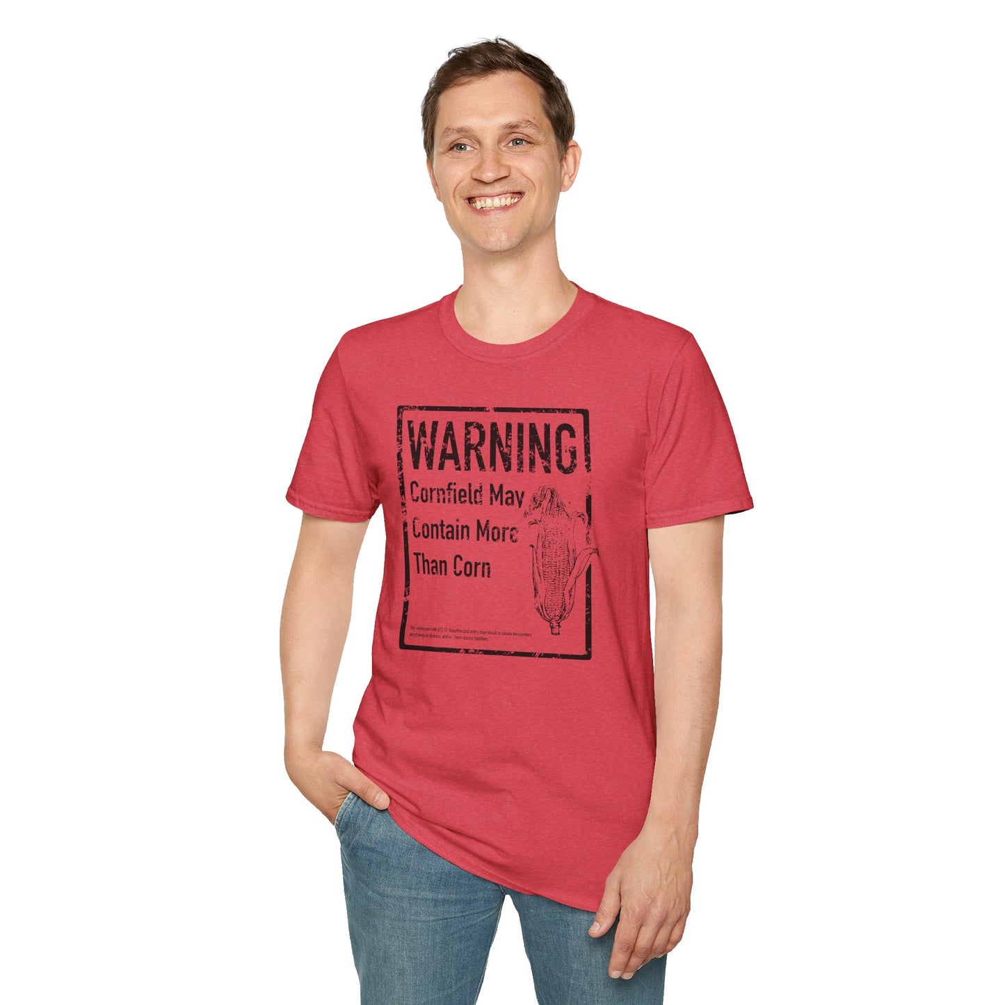 WARNING: Cornfield May Contain More Than Corn – Horror Clown T-Shirt